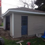 DIY framing garage side door during 3/4 view