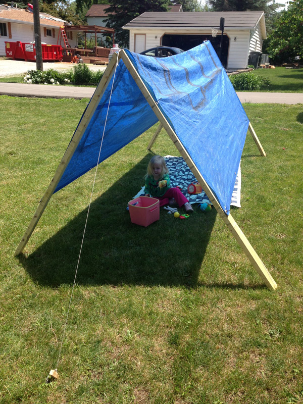 How to make a simple tent from a tarp.