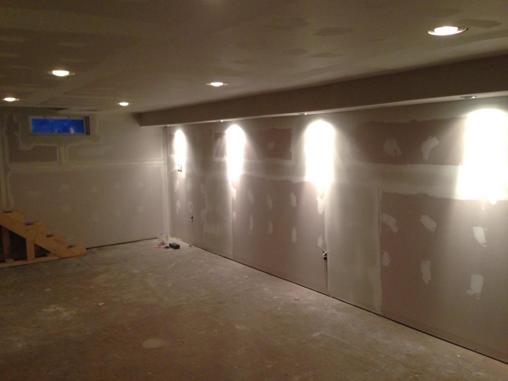 Finish up the drywall while waiting for the treads to be delivered