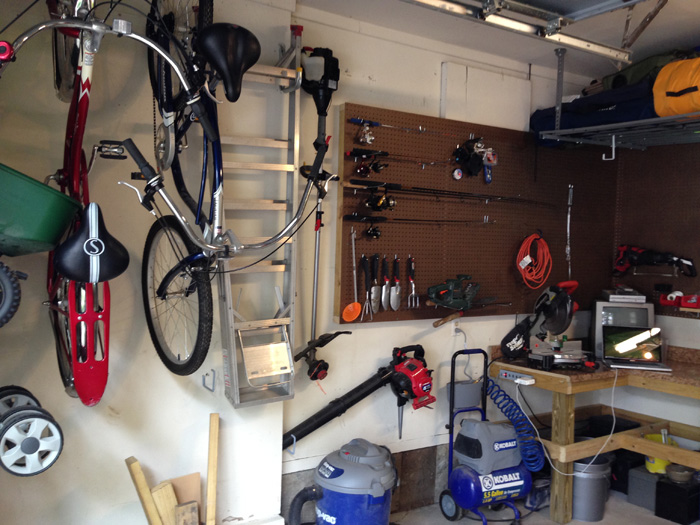 East wall of transformed garage