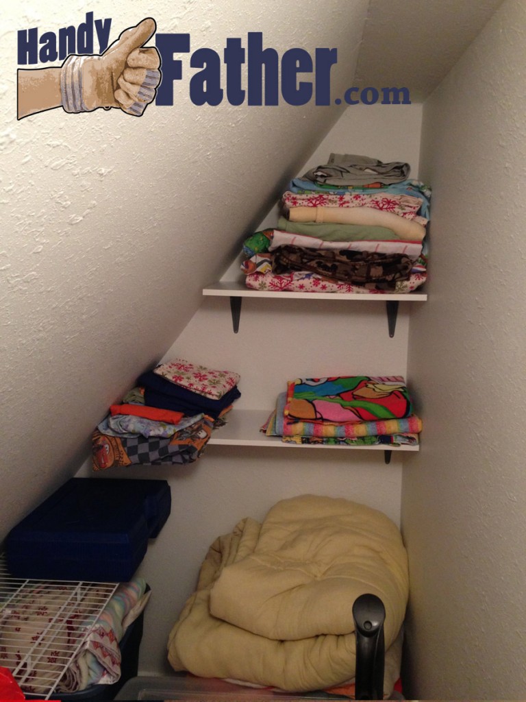 Simple Shelves De-Clutter Linen Closet