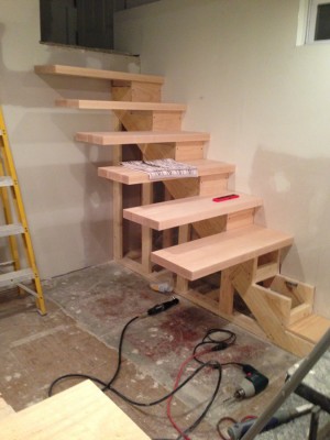 Floating Stairs almost complete, do it yourself floating stairs