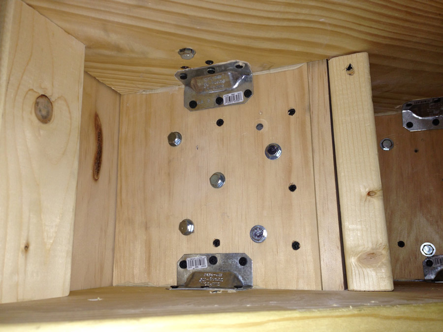Underside of the stair tread attachment location