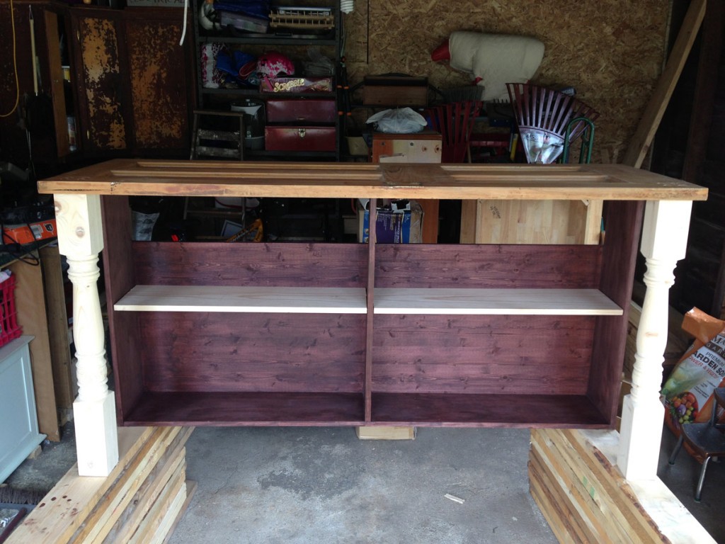 Desk is fully assembled and ready to go inside!