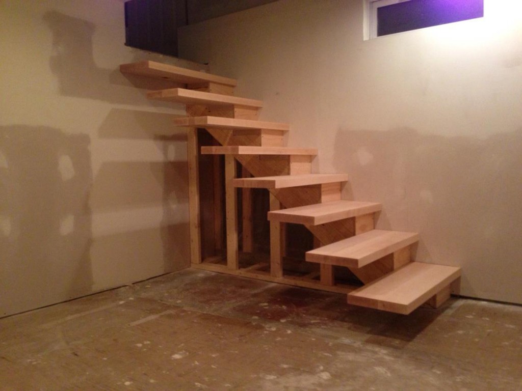 Finished floating stairs