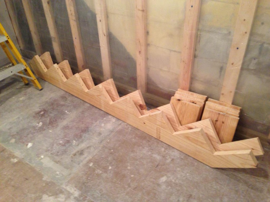 How to install floating stairs... These stringers will be the supports!