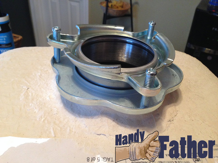 Newly installed garbage disposal flange